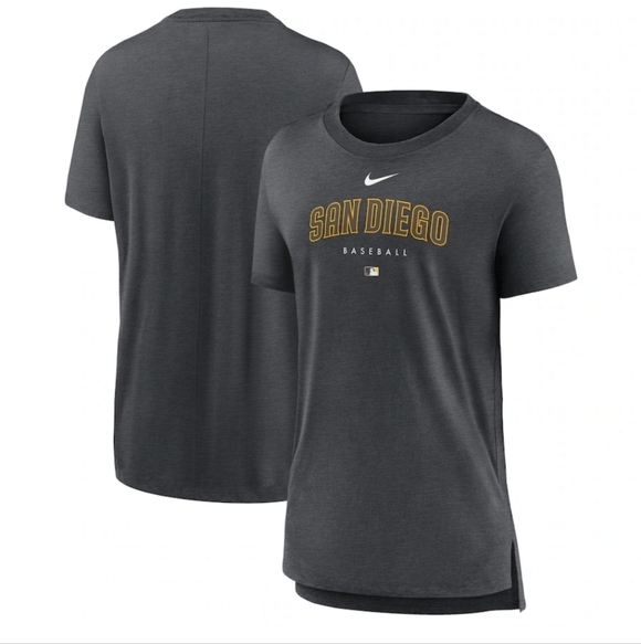 - Nike Gray San Diego Padres Baseball Tee with Gold Lettering, Size XL, Like New - Picture 4 of 8